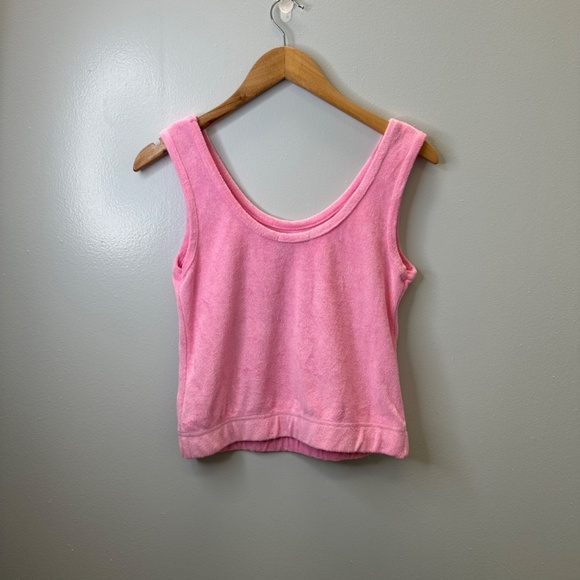 Black Tape Swim suit cover cropped tank top 2piece bundle Pink and White size S - Picture 2 of 13